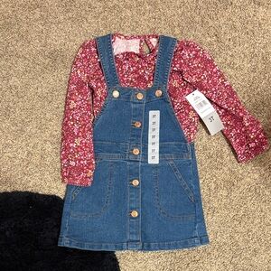 BCBGirls Pink Floral and Blue Denim Kids Matching Set